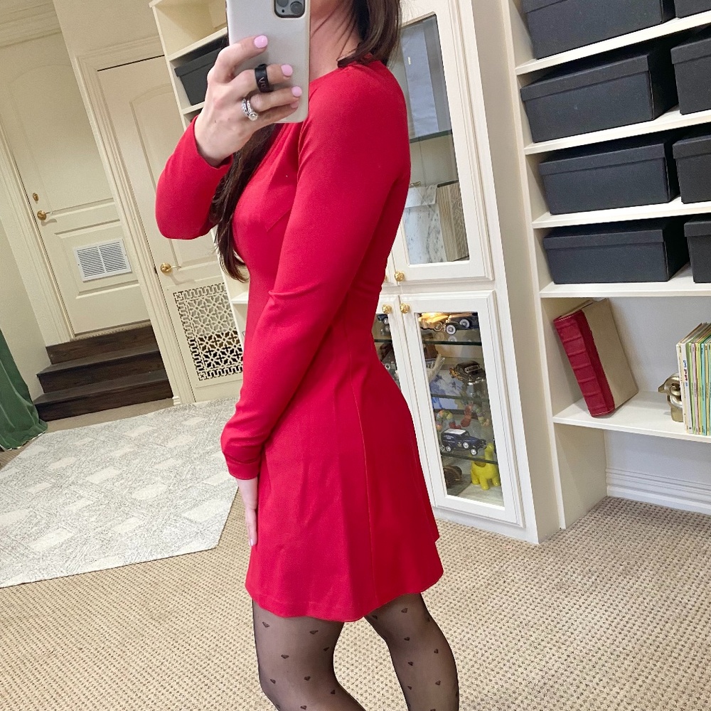 Amanda Uprichard Red Ponti Long Sleeve Dress size xs - Picture 2 of 6